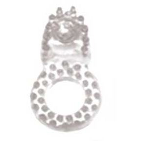 Эластичное эрекционное кольцо со стимулятором клитора от компании SexToy, цвет прозрачный, 00010-4, длина 5.3 см.