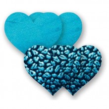 Комплект из двух пар голубых пэстисов в форме сердец, размер OS, «Bristols Six Wild Child-Heart», Wild Child-Heart, One Size (Р 42-48), со скидкой