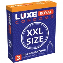 Презервативы большого размера от компании Luxe - «XXL Size», упаковка 3 шт, из материала Латекс, цвет Прозрачный, 3 мл., со скидкой