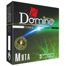 Ароматизированные презервативы «Domino» с ароматом мяты от компании Luxe, упаковка - 3 шт., со скидкой