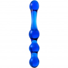 Стеклянный фаллоимитатор с наплывами от компании «Sexus Glass», цвет синий, 912151, длина 20.5 см.