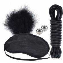 Набор для эротических игр «Nick Hawk Gigolo Tie Me Up Tease Me Kit» от компании CalExotics, цвет черный, SE-2957-25-3, из материала Силикон, длина 6 см., со скидкой