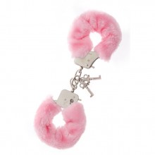 Металлические наручники с меховой опушкой «Metal Handcuffs With Plush Pink», цвет розовый, Tonga 160033, длина 6 см.