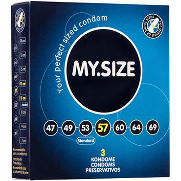 Латексные презервативы «My Size - № 57» классические, размер 57, упаковка 3 шт., длина 17.8 см.