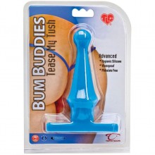 Анальная пробка «Bum Buddies Tease My Tush Intermediate Silicone Anal Plug» на широком основании от компании Topco Sales, цвет голубой, 1003031, длина 13.2 см.