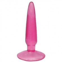 Ребристая анальная пробка «Anal Go Plug» на присоске от компании You 2 Toys, цвет розовый, 0516449, бренд Orion, длина 12.7 см.