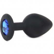 Силиконовая пробка с синим кристаллом от компании Vandersex, цвет черный, 122-3BB, цвет Синий, длина 9.2 см.