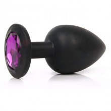 Силиконовая пробка с фиолетовым кристаллом от компании Vandersex, цвет черный, 122-2BF, длина 8 см.