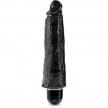 Женский вибратор-реалистик «8 Vibrating Stiffy» из коллекции King Cock от компании PipeDream, цвет черный, PD5523-23, длина 24.8 см.