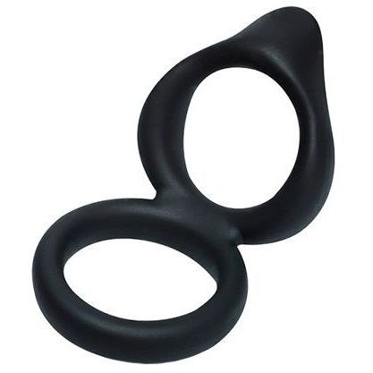 Двойное эрекционное кольцо на пенис «Victor» от компании Levett, цвет черный, 15031, диаметр 3.2 см.