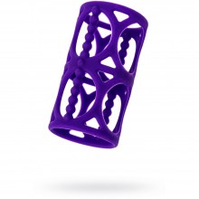 Насадка-сетка из силикона на член из коллекции A-Toys от компании ToyFa, цвет фиолетовый, 768003, коллекция ToyFa A-Toys, длина 7.5 см.
