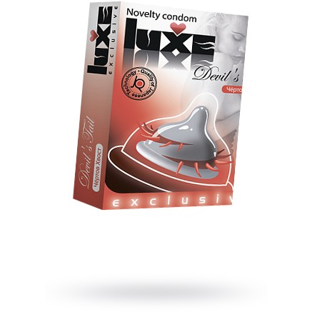 Презервативы из латекса «Exclusive Чертов Хвост» с усиками от компании Luxe, упаковка 1 шт, 605/1, цвет Мульти, длина 18 см., со скидкой