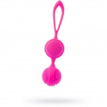 Вагинальные шарики на силиконовой сцепке «Lalo» от компании Dibe, цвет розовый, GOX-8, длина 15.5 см.