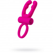 Виброкольцо с клиторальными усиками «Ares» от компании Dibe, цвет розовый, GOX-50-3, длина 7 см.