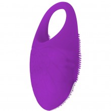 Виброкольцо со стимулирующей щеточкой «Jamie» от компании Dibe, цвет фиолетовый, GOX-17-4, диаметр 3 см.