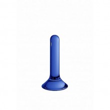 Стеклянный анальный стимулятор «Pin Blue» из коллекции Chrystalino by Shots, цвет синий, SH-CHR011BLU, длина 11.5 см.