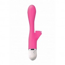 Вибратор для женщин с клиторальной щеточкой «Euphoria Pink» от компании Shots Media, цвет розовый, SH-LUNA009PNK, из материала Силикон, длина 22 см.