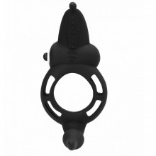 Вибрирующее кольцо со съемной вибропулей «SHOTS Black» из коллекции Shots Toys, цвет черный, SH-SHT403BLK, длина 12 см., со скидкой