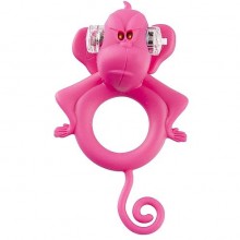 Виброкольцо «Monkey» со съемной вибропулей из серии S-Line от компании Shots Media, цвет розовый, SH-SLI011, из материала Силикон, длина 12 см., со скидкой