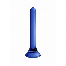 Гладкий стеклянный стимулятор «Tower Blue» из коллекции Chrystalino от Shots Media, цвет синий, SH-CHR003BLU, из материала Стекло, коллекция Chrystalino by Shots, длина 18 см.