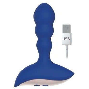 Небольшой вибромассажер на широком основании от компании Sweet Toys, цвет синий, st-40163-2, из материала Силикон, длина 8.2 см., со скидкой