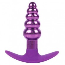 Металлическая ребристая втулка с силиконовым основанием от компании Iron Love, цвет фиолетовый, il-28012-vlt, длина 9.6 см.