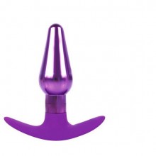Анальная втулка гладкой формы с силиконовым основанием от компании Iron Love, цвет фиолетовый, il-28002-vlt, длина 9.6 см.