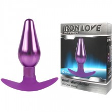 Конусовидная анальная втулка из металла на силиконовом основании для ношения от компании Iron Love, цвет фиолетовый, il-28004-vlt, длина 10.9 см., со скидкой