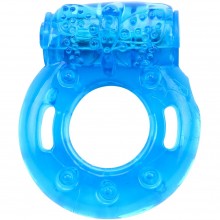 Кольцо эрекционное с вибрацией от компании Chisa Novelties, цвет голубой, cn-400330602, из материала TPR