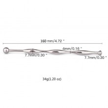 Длинный уретральный стимулятор из металла от компании NoTabu, цвет серебристый, ntu-80404, длина 16 см.