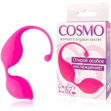 Изогнутые силиконовые вагинальные шарики от компании Cosmo, цвет розовый, csm-23005-25, диаметр 3 см.