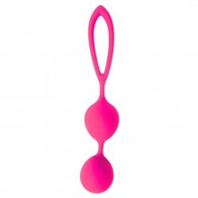 Классические силиконовые вагинальные шарики на петле от компании Cosmo, цвет розовый, csm-23006-25, диаметр 3.1 см.