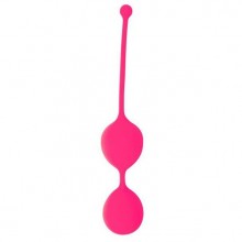 Классические вагинальные шарики на силиконовой сцепке от компании Cosmo, цвет розовый, csm-23007-25, диаметр 3 см.