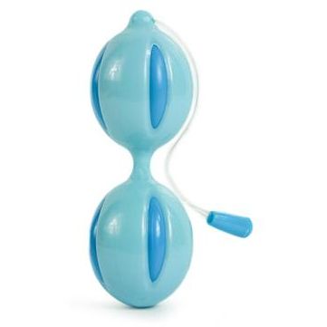 Вагинальные шарики «Climax V-Bal l» на жесткой сцепке от Topco Sales, цвет голубой, TS1070174, длина 10 см., со скидкой