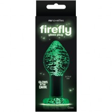 Анальная пробка светящаяся в темноте «Firefly Glass - Plug - Large - Clear» от компании NS Novelties, цвет прозрачный, NSN-0490-31, из материала Стекло, коллекция Firefly Pleasure, длина 10 см., со скидкой