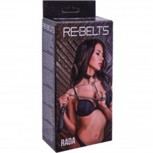 Поводок и чокер с кольцом «Rada Black» из натуральной кожи от компании Rebelts, цвет черный, 7747-01rebelts, длина 52 см.