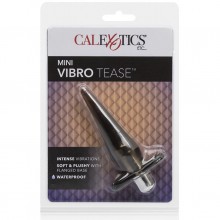 Анальная пробка-мини с вибрацией «Mini Vibro Tease» от компании California Exotic Novelties, цвет серый, SE-0420-30-2, бренд CalExotics, из материала TPR, длина 12.5 см.