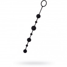 Анальная цепочка из коллекции A-toys от ToyFa с силиконовыми шариками, цвет черный, 761306, длина 35.9 см.