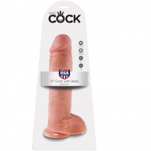 Фаллос-реалистик из коллекции «King Cock» от PipeDream с мошонкой на присоске, цвет телесный, PD5510-21, длина 28 см.
