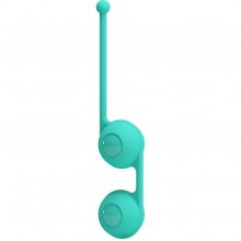 Шарики со смещенным центром тяжести «Kegel Tighten Up III» на сцепке из силикона из коллекции Pretty Love от компании Baile, цвет зеленый, BI-014493-1, длина 17 см.