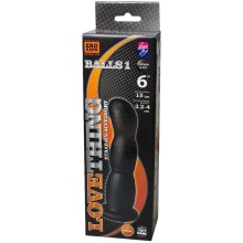 Насадка на страпон универсальная «Lovething Balls 6» от компании Биоклон, цвет черный, 131004, длина 15 см.