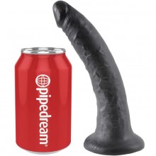 Фаллоимитатор реалистик на присоске «7 inch Cock» из коллекции King Cock от компании PipeDream, цвет черный, PD5502-23, из материала ПВХ, длина 19 см.