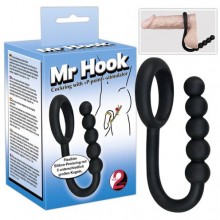 Кольцо для пениса с анальным стимулятором «Mr Hook» от компании You 2 Toys, цвет черный, 5216120000, из материала Силикон, длина 14.5 см.