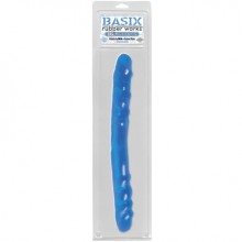Двусторонний фаллоимитатор «Double» из серии Basix Rubber Worx от компании PipeDream, цвет голубой, 430014, из материала TPR, длина 40 см., со скидкой
