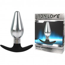 Анальная втулка из металла с силиконовым основанием от компании Iron Love, цвет серебристый, IL-28004-SLV, длина 10.9 см.