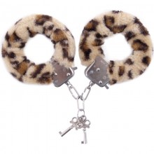 Наручники с мехом «Love Cuffs» от компании ToyFa, цвет леопард, размер OS, 951034, длина 28 см.
