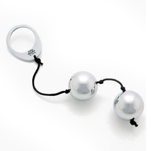 Тяжелые металлические вагинальные шарики «Silver Metal Ben Wa Balls» от Fifty Shades of Grey, цвет серебристый, FS-40174, длина 21.6 см., со скидкой