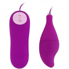 Вибропуля на выносном пульте «Pleasure Shell» в форме капли от компании Baile, цвет фиолетовый, BI-014149, длина 8 см.