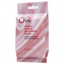 Влажные салфетки с молочной кислотой «Ovie» для интимной гигиены от Masculan, упаковка 15 шт.