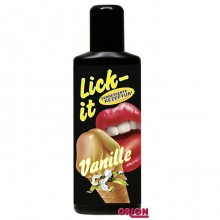 Съедобная смазка «Lick It» с ароматом ванили от компании Orion, объем 100 мл, 0620637, из материала Водная основа, 100 мл.